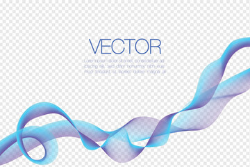 Isolated abstract smoky element with bright colorful gradient on Transparent background. Blue and Purple, creative Line Art for Websites Design and Landing Pages. Vector (EPS) illustration