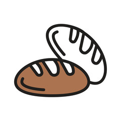 Ready to use linear style icon of baguette buns