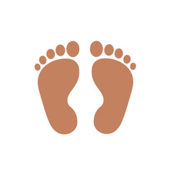 Baby feet silhouette against a white background ,   Children's Day