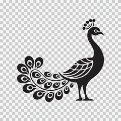 Fototapeta premium Peacock Logo Concept – Simplified Tail Feathers