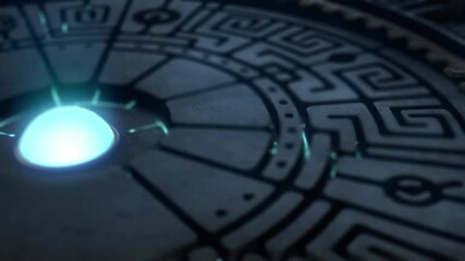 Ancient Artifact Energized by Blue Glowing Center