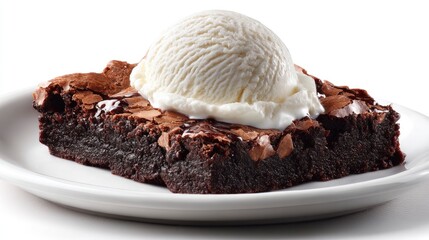 Chocolate Brownie with Vanilla Ice Cream