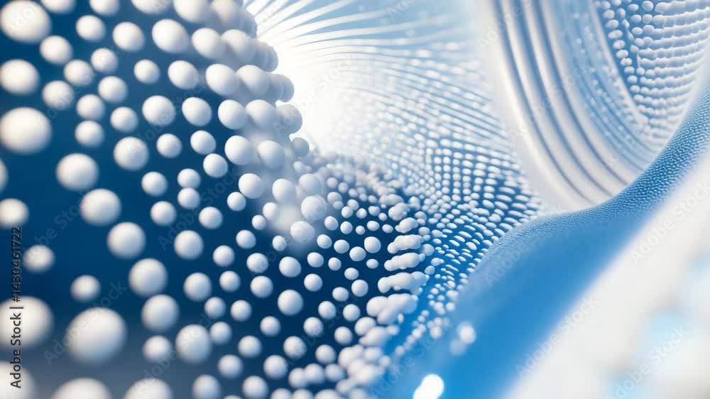 Poster technology-themed digital animation with blue abstract patterns and gradient textures