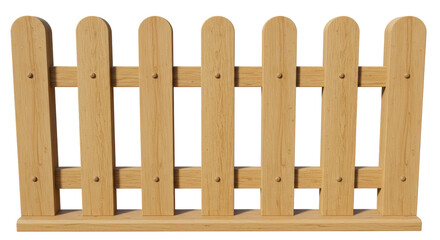 Isolated Wooden Fence Section Rustic Garden Decor