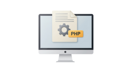 Isolated PHP File on Computer Monitor Software Development