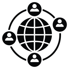 Vector illustration concept design shows a 3d globe as a business symbol on an abstract black and white background with a circle