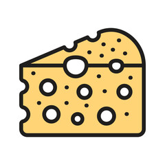Here is a line style icon showing cheese slice