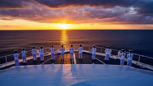 Crew of a cruise ship.
