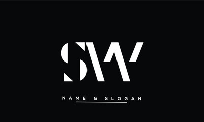 SW, WS Abstract Letters Logo Monogram