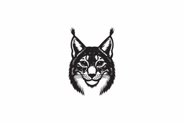 A Lynx animal vector silhouette black and white image adobe illustrator. eps