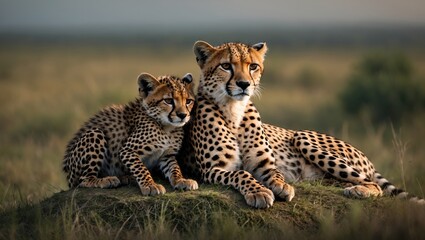 Obraz premium Kenya's Maasai Mara: Cheetah Safari and Wildlife Exploration