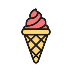 Check this handy line style icon of ice cream cone