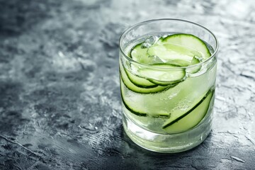 Fototapeta premium Cucumber cocktail with tonic