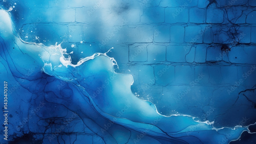 Aufkleber blue abstract background with concrete texture and vintage art design