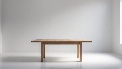 isolated wooden table against white