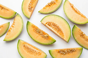 Whole melon isolated on white background