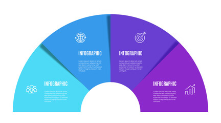 Infographics 4-part diagram template