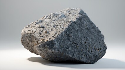 Isolated basalt rock on plain white background