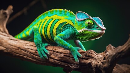 Fototapeta premium Madagascar Wild Chameleon with Angry Expression