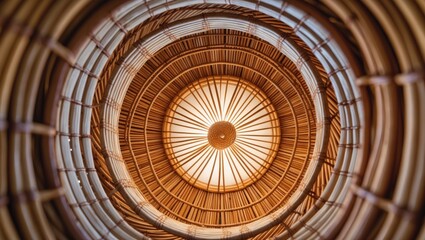 Naklejka premium Vintage bamboo lamp with intricate handcraft design