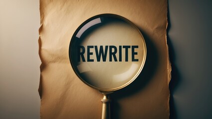 Word on a paper with a magnifying glass positioned in the center