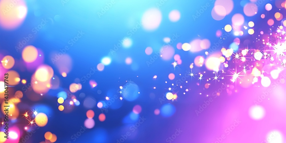 Poster Soft Blue Bokeh Background with Blurred Light Effects for Abstract Design and Creative Projects in Digital Art, Graphic Design, and Photography