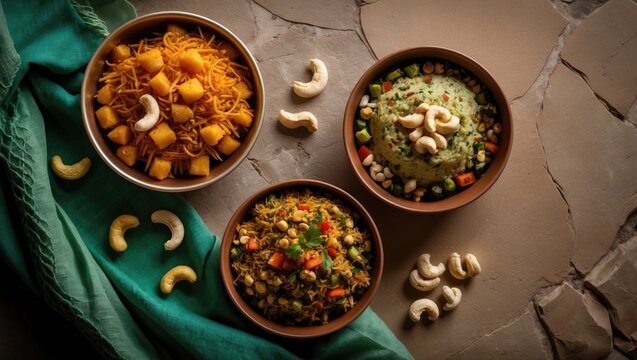 Namkeen, Food, and Dry Fruits: A Delicious Mix of Vegetables, Snacks, and Healthy Nuts