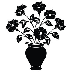 Minimalist petunia flower in a cute flower Vector file – Colorful Flower Illustration for Garden, Botanical & Decorative Design Projects
