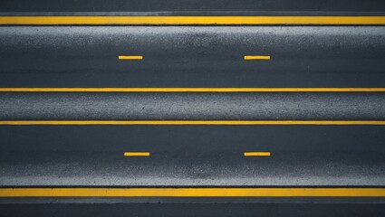 Yellow Stripe on Asphalt Street Surface