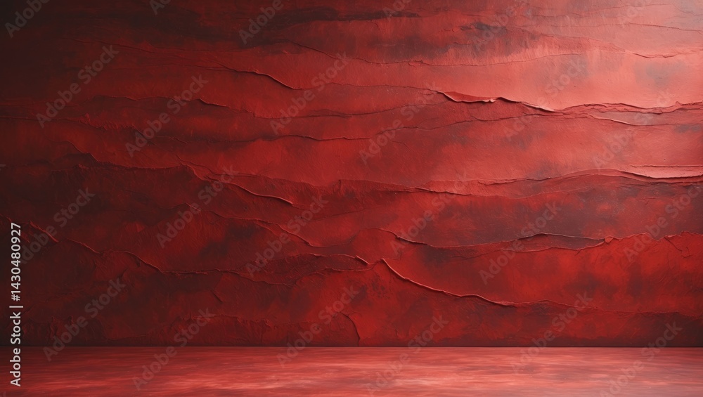 Poster handcrafted red watercolor background with textured fabric and abstract paint splash for christmas d