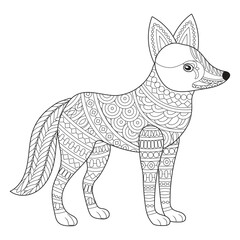 Obraz premium Intricate Fox Line Art for Coloring