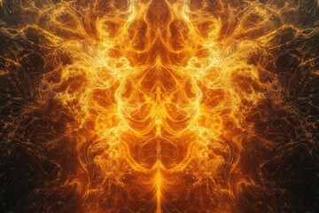 Vibrant abstract flames glowing with energy in a dark background