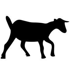 Vector illustration of goat silhouette