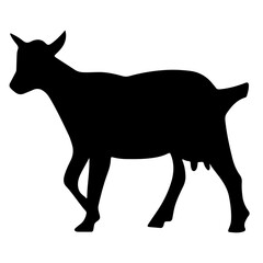 Vector illustration of goat silhouette