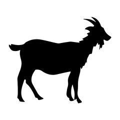 Vector illustration of goat silhouette