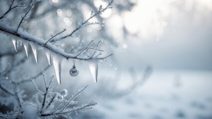 Winter Sophistication Frosted Branches Backdrop