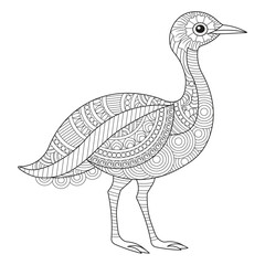 Intricate Line Art Bird Illustration