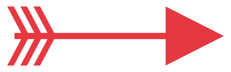 Long red arrows icon. Trendy long arrows left and right in flat style. Replaceable vector design. For your apps, websites and UI or UX design