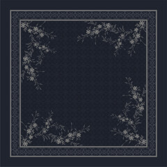 Elegant Floral Scarf in Deep Magenta Tones