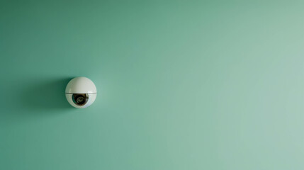 Surveillance technology mounted on a green wall emphasizes the importance of safety and security awareness