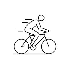 Obraz premium Health & Exercise Vector Icon of a Person Biking for Fitness