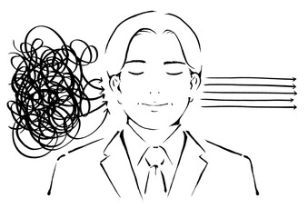 読解力あるいはスルースキルが高いミドル男性のイメージ