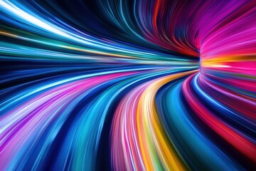 Obraz premium Vibrant abstract light trails create a sense of movement through a dynamic tunnel