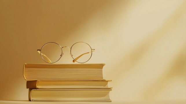 old books and glasses - Powered by Adobe