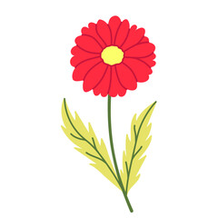 Simple vector flower illustration on transparent background
