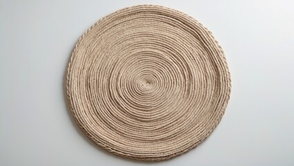Circular woven placemat isolated on white background