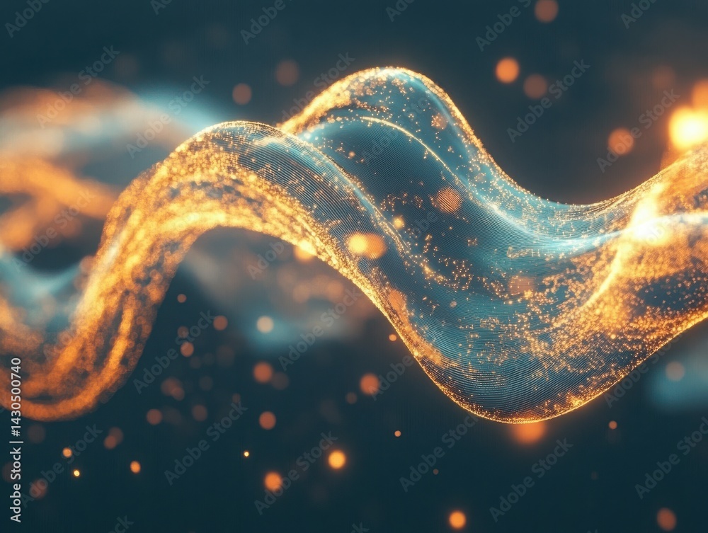 Fototapete glowing light background with a twisting glitch wave effect
