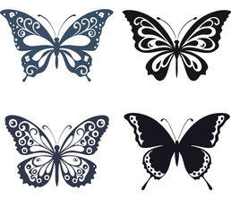 set of butterflies