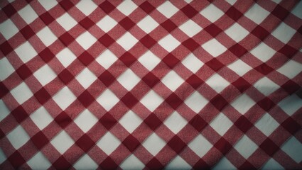 Red and White Gingham Tablecloth Pattern for Background