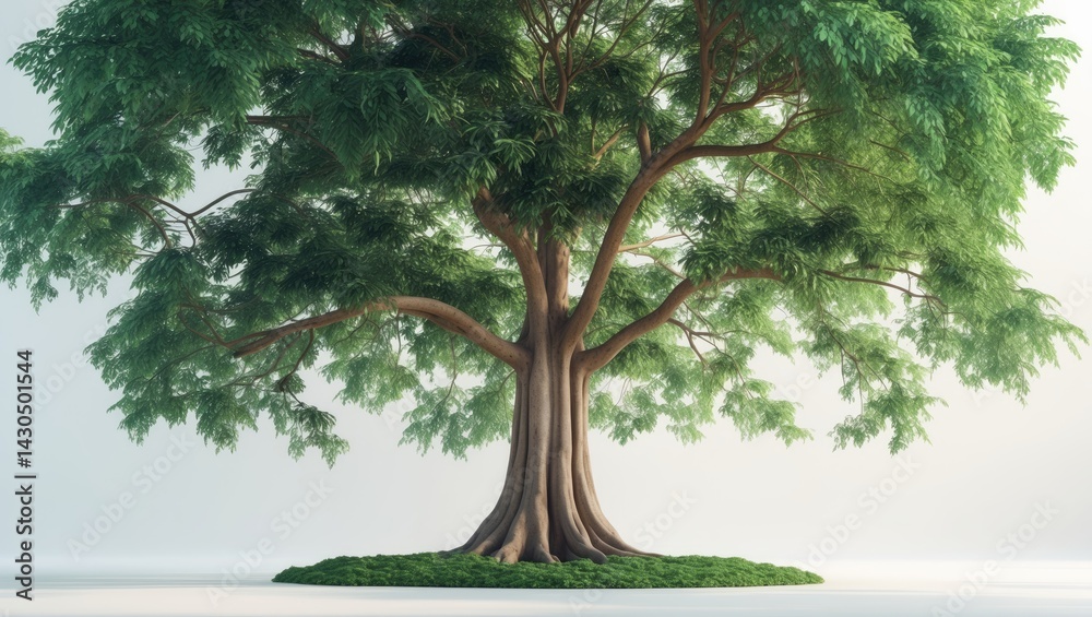 Poster High-resolution isolated Bodhi tree on white background for decoration, ideal for web and print media